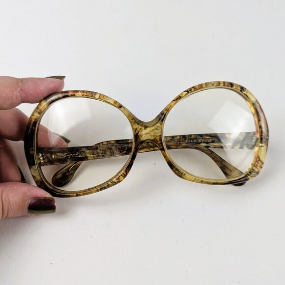 Vintage Women's Resin Swirl Oval Glasses - Picture 3 of 12